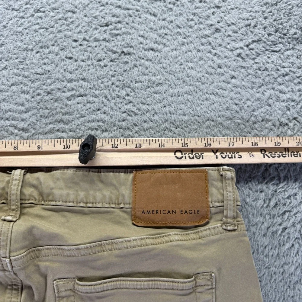 American Eagle Outfitters Flex Jeans Men 34x28 Beige Denim Straight Slim Stretch